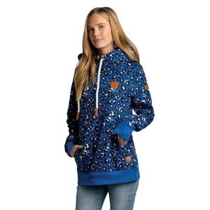 Wanakome Royal Blue Leopard Print Melody Hoodie Leopard Cheetah Animal
